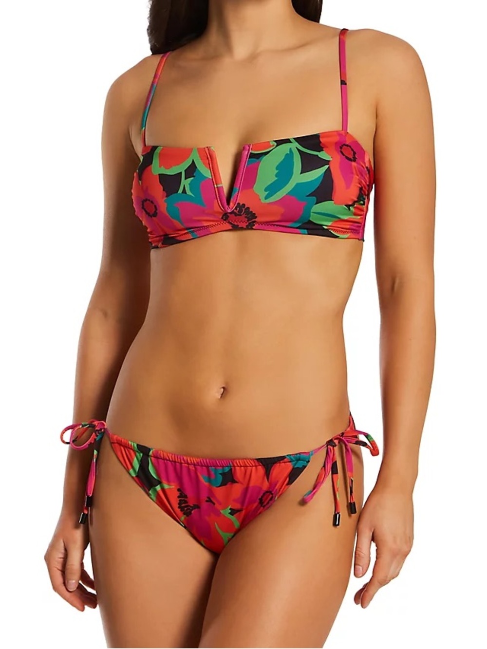 Sanctuary Sanctuary "Savage Gardener" Bikini Plunge V High Leg/Waist Bottom | M